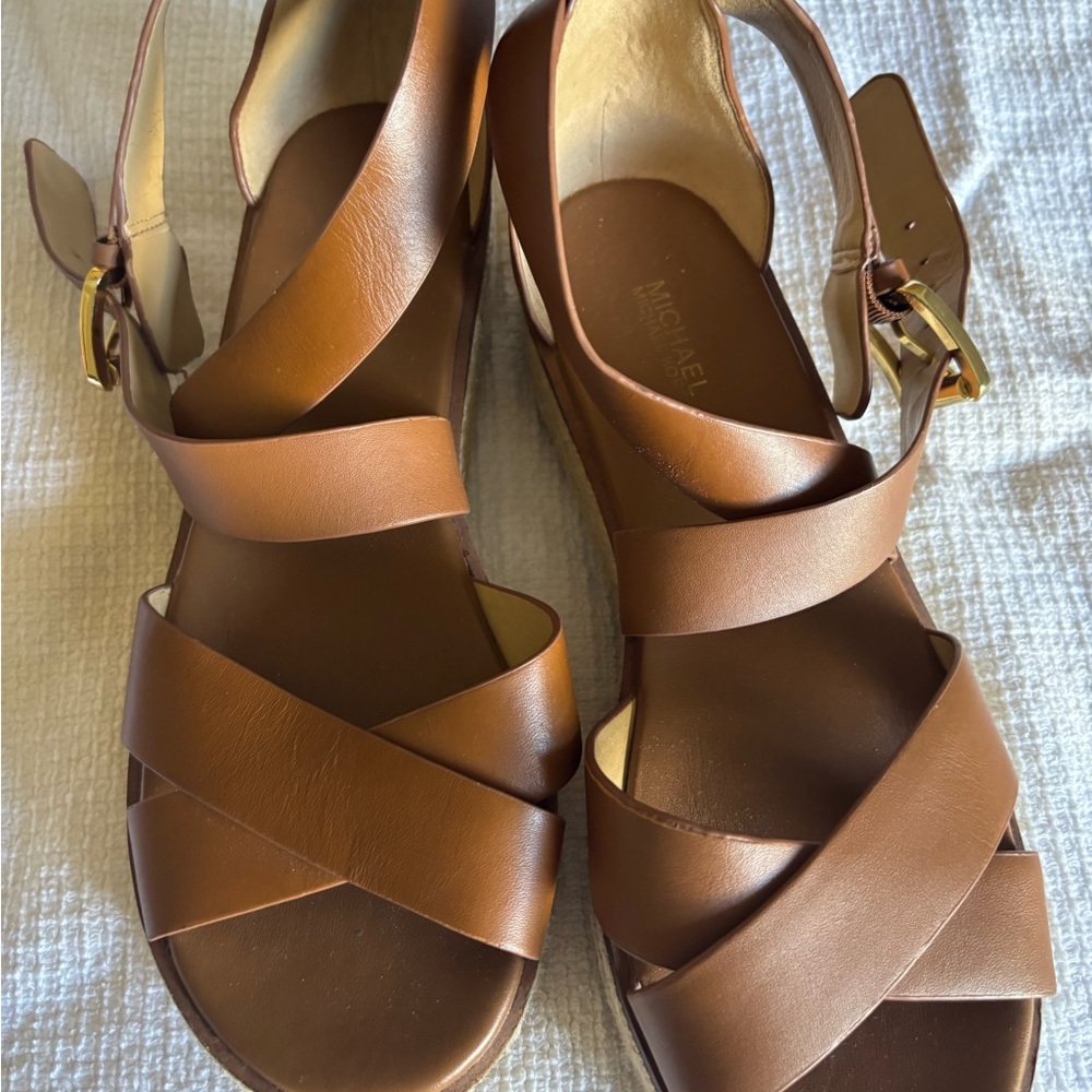 Michael Kors Tan Leather Sandals